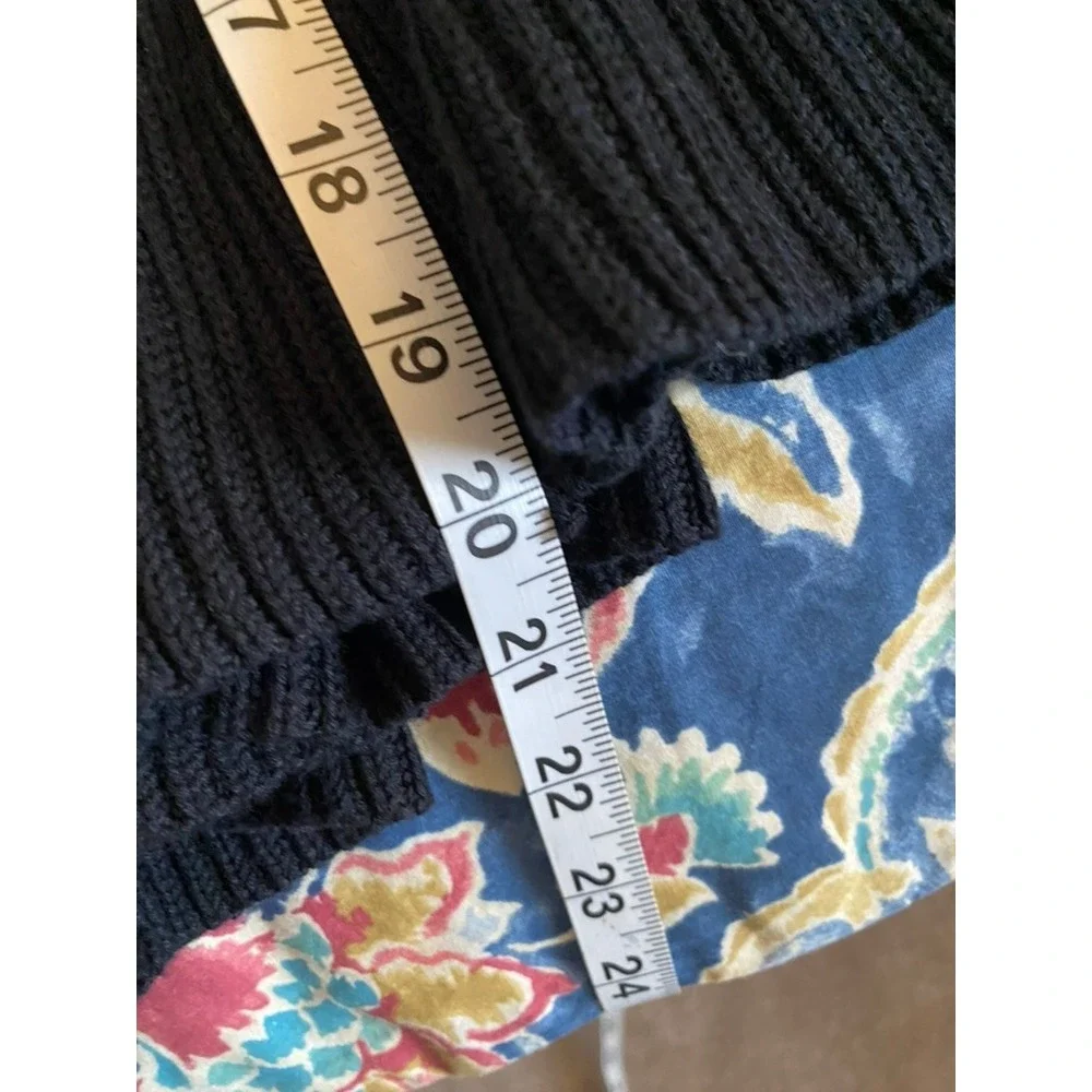 Free‎ People Mini Skirt Womens L Black Ribbed Knit Flounce Hem Balletcore Preppy